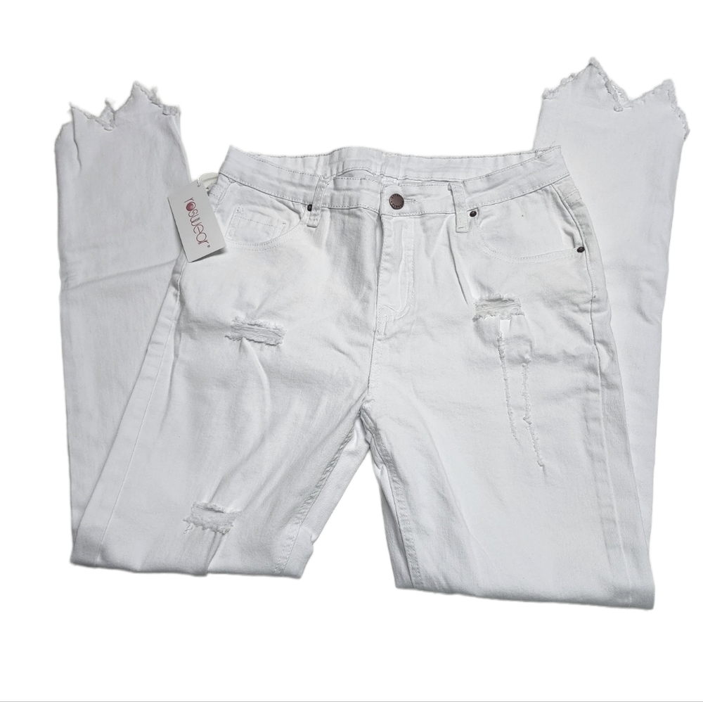 New Roswear Destressed White pants Size Large